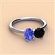 2 - Tanya Oval Shape Tanzanite & Cushion Shape Black Onyx 2 Stone Duo Ring 