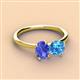 2 - Tanya Oval Shape Tanzanite & Cushion Shape Blue Topaz 2 Stone Duo Ring 