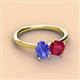 2 - Tanya Oval Shape Tanzanite & Cushion Shape Ruby 2 Stone Duo Ring 