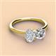 2 - Tanya Oval Shape White Sapphire & Cushion Shape Forever Brilliant Moissanite 2 Stone Duo Ring 