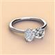 2 - Tanya Oval Shape White Sapphire & Cushion Shape IGI Certified Lab Grown Diamond 2 Stone Duo Ring 