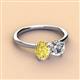 2 - Tanya Oval Shape Yellow Sapphire & Cushion Shape GIA Certified Diamond 2 Stone Duo Ring 
