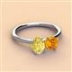 2 - Tanya Oval Shape Yellow Sapphire & Cushion Shape Citrine 2 Stone Duo Ring 