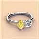 2 - Tanya Oval Shape Yellow Sapphire & Cushion Shape Forever Brilliant Moissanite 2 Stone Duo Ring 