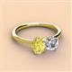 2 - Tanya Oval Shape Yellow Sapphire & Cushion Shape Forever One Moissanite 2 Stone Duo Ring 