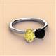 2 - Tanya Oval Shape Yellow Sapphire & Cushion Shape Black Onyx 2 Stone Duo Ring 