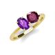 3 - Tanya Oval Shape Amethyst & Cushion Shape Rhodolite Garnet 2 Stone Duo Ring 