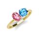 3 - Tanya Oval Shape Pink Tourmaline & Cushion Shape Blue Topaz 2 Stone Duo Ring 