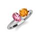 3 - Tanya Oval Shape Pink Tourmaline & Cushion Shape Citrine 2 Stone Duo Ring 