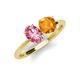 3 - Tanya Oval Shape Pink Tourmaline & Cushion Shape Citrine 2 Stone Duo Ring 