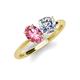 3 - Tanya Oval Shape Pink Tourmaline & Cushion Shape GIA Certified Diamond 2 Stone Duo Ring 