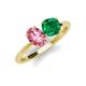 3 - Tanya Oval Shape Pink Tourmaline & Cushion Shape Emerald 2 Stone Duo Ring 