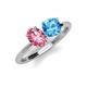 3 - Tanya Oval Shape Pink Tourmaline & Cushion Shape Blue Topaz 2 Stone Duo Ring 