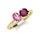 3 - Tanya Oval Shape Pink Tourmaline & Cushion Shape Rhodolite Garnet 2 Stone Duo Ring 