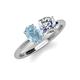 3 - Tanya Oval Shape Aquamarine & Cushion Shape GIA Certified Diamond 2 Stone Duo Ring 