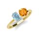 3 - Tanya Oval Shape Aquamarine & Cushion Shape Citrine 2 Stone Duo Ring 