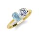 3 - Tanya Oval Shape Aquamarine & Cushion Shape IGI Certified Lab Grown Diamond 2 Stone Duo Ring 