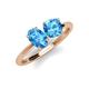 3 - Tanya Oval & Cushion Shape Blue Topaz 2 Stone Duo Ring 