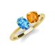 3 - Tanya Oval Shape Blue Topaz & Cushion Shape Citrine 2 Stone Duo Ring 