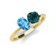 3 - Tanya Oval Shape Blue Topaz & Cushion Shape London Blue Topaz 2 Stone Duo Ring 