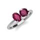 3 - Tanya Oval & Cushion Shape Rhodolite Garnet 2 Stone Duo Ring 