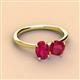 2 - Tanya Oval & Cushion Shape Ruby 2 Stone Duo Ring 