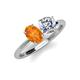 3 - Tanya Oval Shape Citrine & Cushion Shape GIA Certified Diamond 2 Stone Duo Ring 