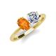 3 - Tanya Oval Shape Citrine & Cushion Shape GIA Certified Diamond 2 Stone Duo Ring 