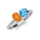 3 - Tanya Oval Shape Citrine & Cushion Shape Blue Topaz 2 Stone Duo Ring 