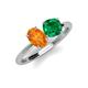 3 - Tanya Oval Shape Citrine & Cushion Shape Emerald 2 Stone Duo Ring 