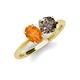 3 - Tanya Oval Shape Citrine & Cushion Shape Smoky Quartz 2 Stone Duo Ring 