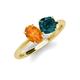 3 - Tanya Oval Shape Citrine & Cushion Shape London Blue Topaz 2 Stone Duo Ring 