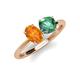 3 - Tanya Oval Shape Citrine & Cushion Shape Lab Created Alexandrite 2 Stone Duo Ring 