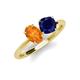 3 - Tanya Oval Shape Citrine & Cushion Shape Blue Sapphire 2 Stone Duo Ring 