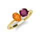 3 - Tanya Oval Shape Citrine & Cushion Shape Rhodolite Garnet 2 Stone Duo Ring 