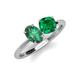 3 - Tanya Oval Shape Lab Created Alexandrite & Cushion Shape Emerald 2 Stone Duo Ring 