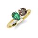 3 - Tanya Oval Shape Lab Created Alexandrite & Cushion Shape Smoky Quartz 2 Stone Duo Ring 