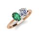 3 - Tanya Oval Shape Lab Created Alexandrite & Cushion Shape Forever One Moissanite 2 Stone Duo Ring 