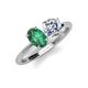 3 - Tanya Oval Shape Lab Created Alexandrite & Cushion Shape IGI Certified Lab Grown Diamond 2 Stone Duo Ring 