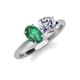 3 - Tanya Oval Shape Lab Created Alexandrite & Cushion Shape Forever One Moissanite 2 Stone Duo Ring 