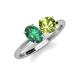 3 - Tanya Oval Shape Lab Created Alexandrite & Cushion Shape Peridot 2 Stone Duo Ring 