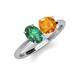 3 - Tanya Oval Shape Lab Created Alexandrite & Cushion Shape Citrine 2 Stone Duo Ring 