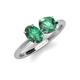 3 - Tanya Oval & Cushion Shape Lab Created Alexandrite 2 Stone Duo Ring 