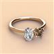 2 - Tanya Oval Shape GIA Certified Diamond & Cushion Shape Smoky Quartz 2 Stone Duo Ring 