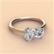 2 - Tanya Oval Shape GIA Certified Diamond & Cushion Shape Forever Brilliant Moissanite 2 Stone Duo Ring 