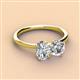 2 - Tanya Oval Shape GIA Certified Diamond & Cushion Shape Forever One Moissanite 2 Stone Duo Ring 