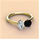 2 - Tanya Oval Shape GIA Certified Diamond & Cushion Shape Black Onyx 2 Stone Duo Ring 