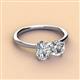 2 - Tanya Oval Shape GIA Certified Diamond & Cushion Shape Forever One Moissanite 2 Stone Duo Ring 