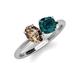 3 - Tanya Oval Shape Smoky Quartz & Cushion Shape London Blue Topaz 2 Stone Duo Ring 