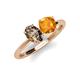 3 - Tanya Oval Shape Smoky Quartz & Cushion Shape Citrine 2 Stone Duo Ring 